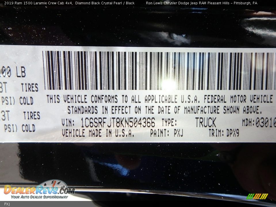 Ram Color Code PXJ Diamond Black Crystal Pearl