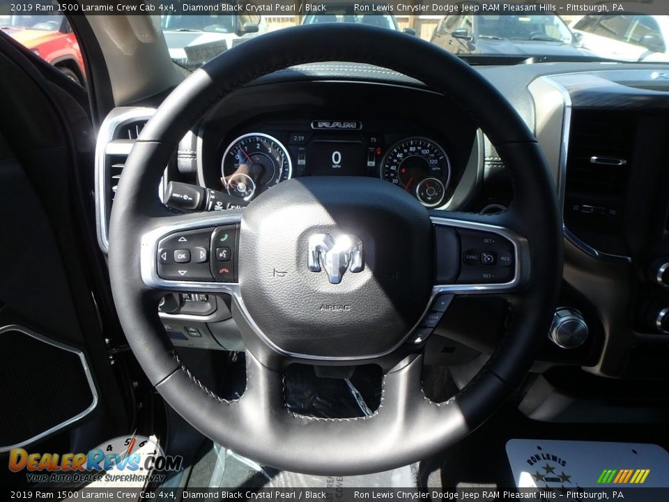 2019 Ram 1500 Laramie Crew Cab 4x4 Diamond Black Crystal Pearl / Black Photo #19