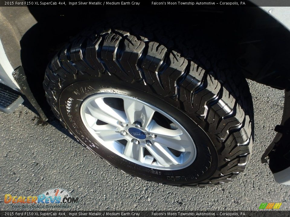 2015 Ford F150 XL SuperCab 4x4 Ingot Silver Metallic / Medium Earth Gray Photo #9