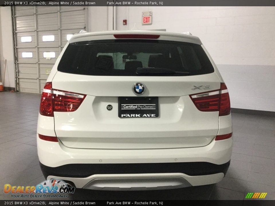 2015 BMW X3 xDrive28i Alpine White / Saddle Brown Photo #4