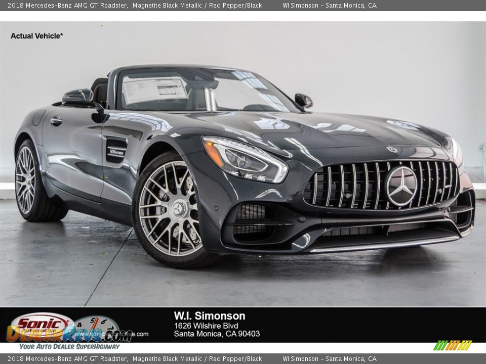 2018 Mercedes-Benz AMG GT Roadster Magnetite Black Metallic / Red Pepper/Black Photo #1