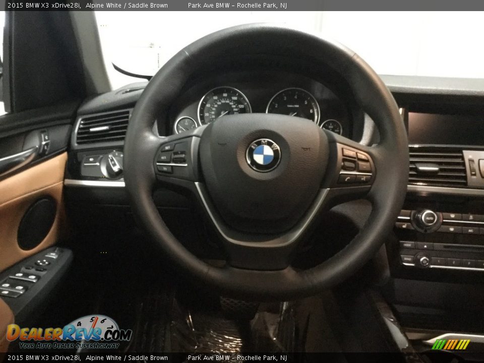 2015 BMW X3 xDrive28i Alpine White / Saddle Brown Photo #22