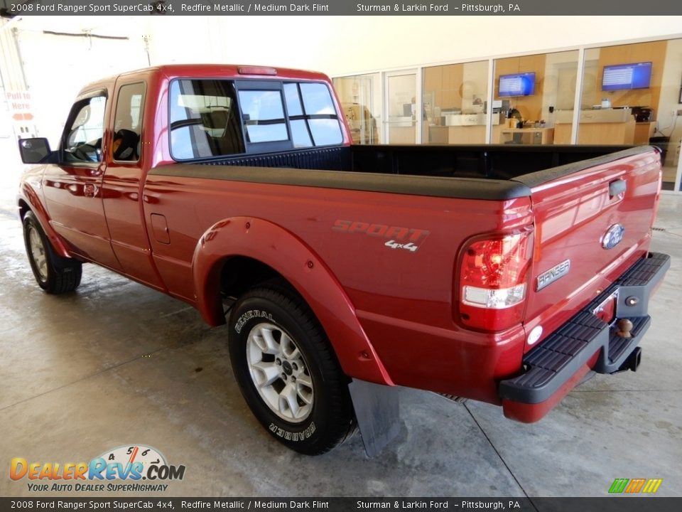 2008 Ford Ranger Sport SuperCab 4x4 Redfire Metallic / Medium Dark Flint Photo #4