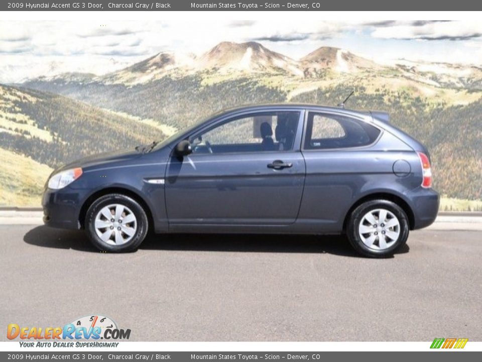 2009 Hyundai Accent GS 3 Door Charcoal Gray / Black Photo #6