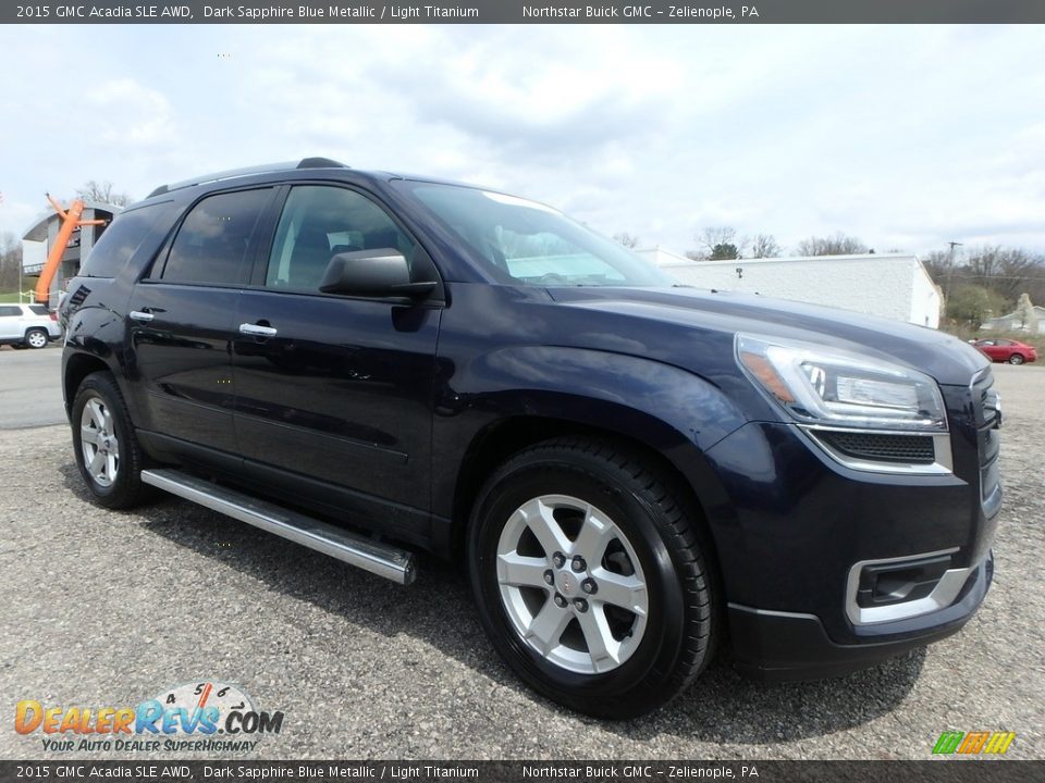 2015 GMC Acadia SLE AWD Dark Sapphire Blue Metallic / Light Titanium Photo #4