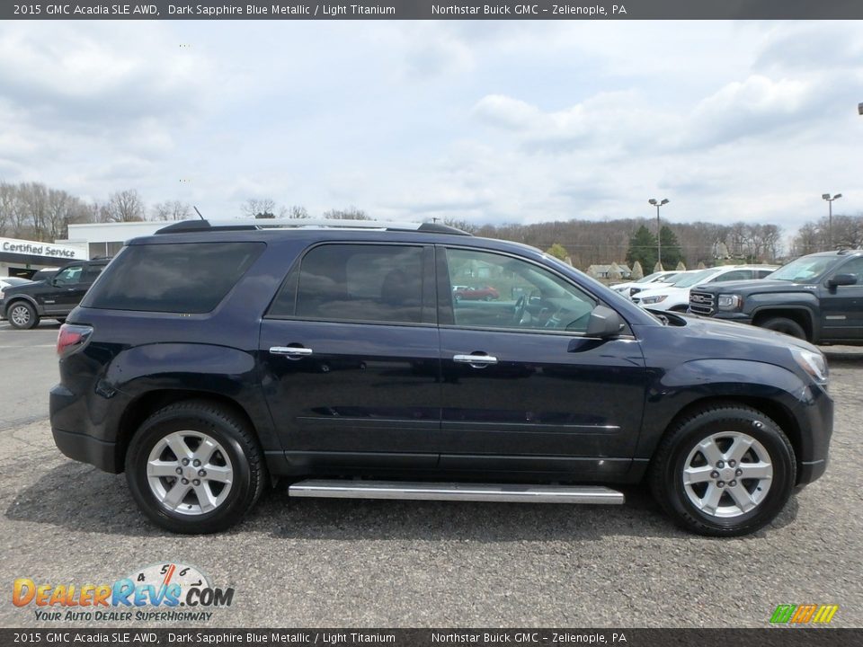 2015 GMC Acadia SLE AWD Dark Sapphire Blue Metallic / Light Titanium Photo #5