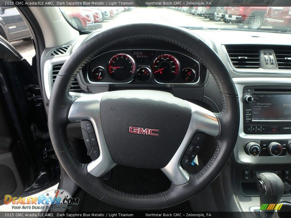 2015 GMC Acadia SLE AWD Dark Sapphire Blue Metallic / Light Titanium Photo #26