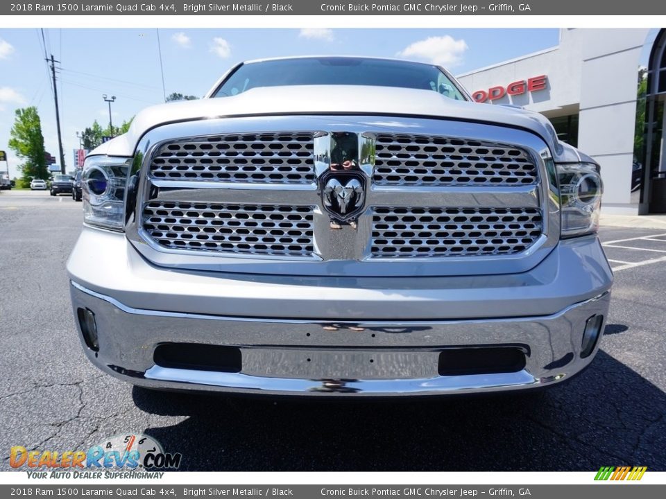 2018 Ram 1500 Laramie Quad Cab 4x4 Bright Silver Metallic / Black Photo #2
