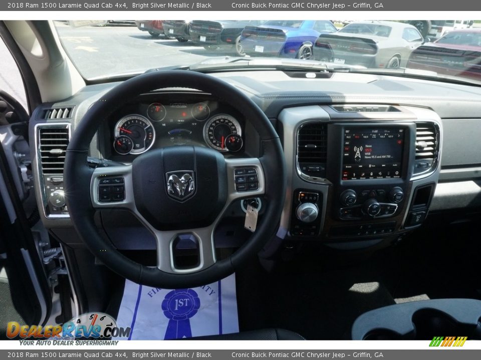 2018 Ram 1500 Laramie Quad Cab 4x4 Bright Silver Metallic / Black Photo #6