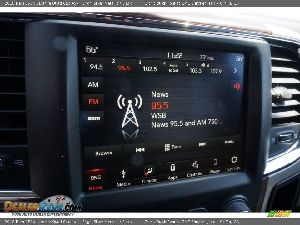 2018 Ram 1500 Laramie Quad Cab 4x4 Bright Silver Metallic / Black Photo #8