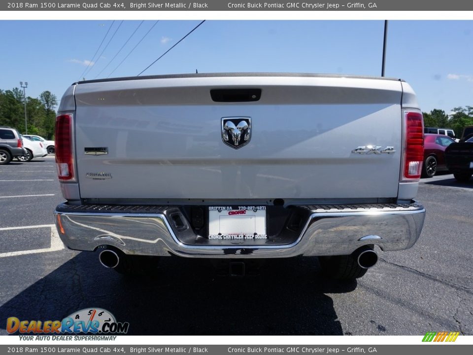 2018 Ram 1500 Laramie Quad Cab 4x4 Bright Silver Metallic / Black Photo #12