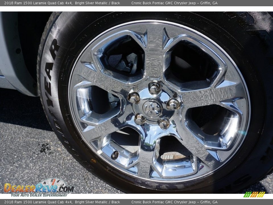 2018 Ram 1500 Laramie Quad Cab 4x4 Bright Silver Metallic / Black Photo #15