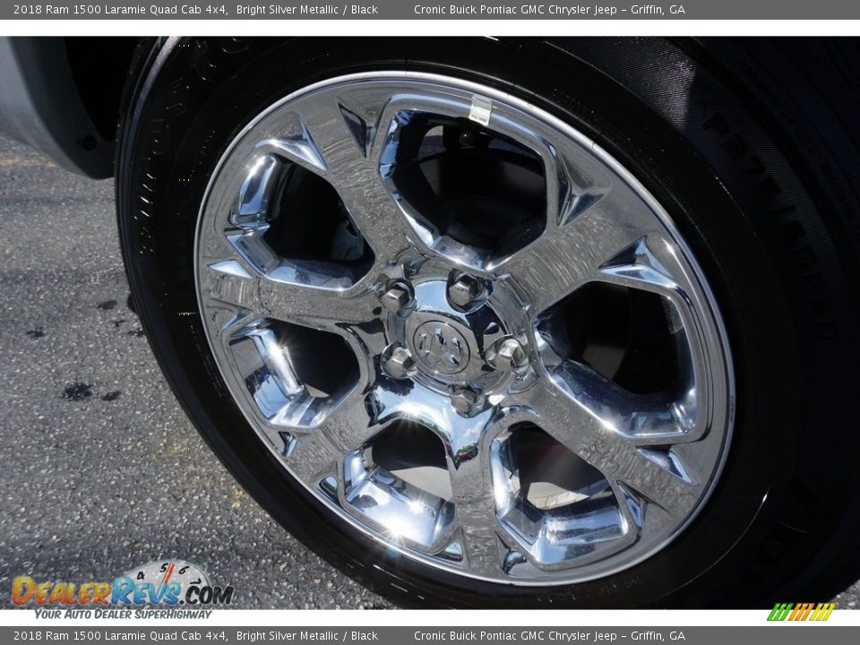 2018 Ram 1500 Laramie Quad Cab 4x4 Bright Silver Metallic / Black Photo #17