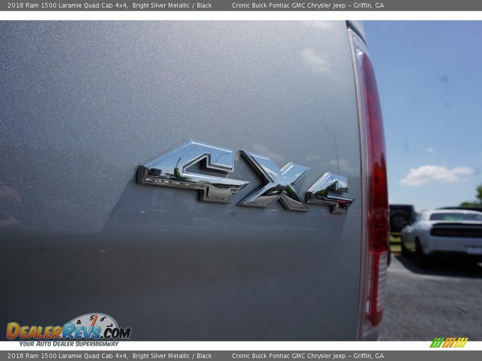2018 Ram 1500 Laramie Quad Cab 4x4 Bright Silver Metallic / Black Photo #18