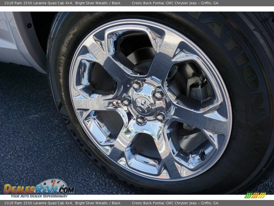 2018 Ram 1500 Laramie Quad Cab 4x4 Bright Silver Metallic / Black Photo #19