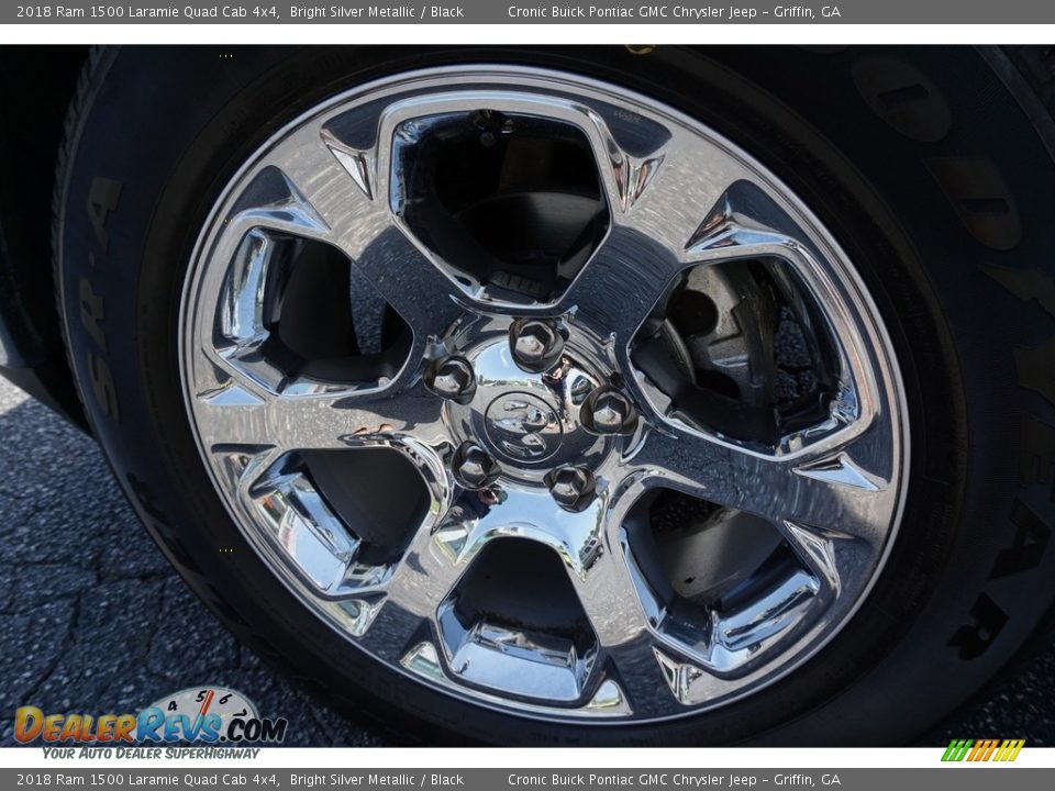 2018 Ram 1500 Laramie Quad Cab 4x4 Bright Silver Metallic / Black Photo #21