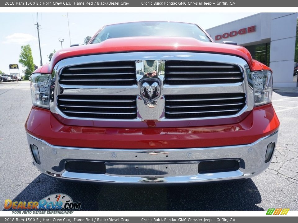 2018 Ram 1500 Big Horn Crew Cab Flame Red / Black/Diesel Gray Photo #2