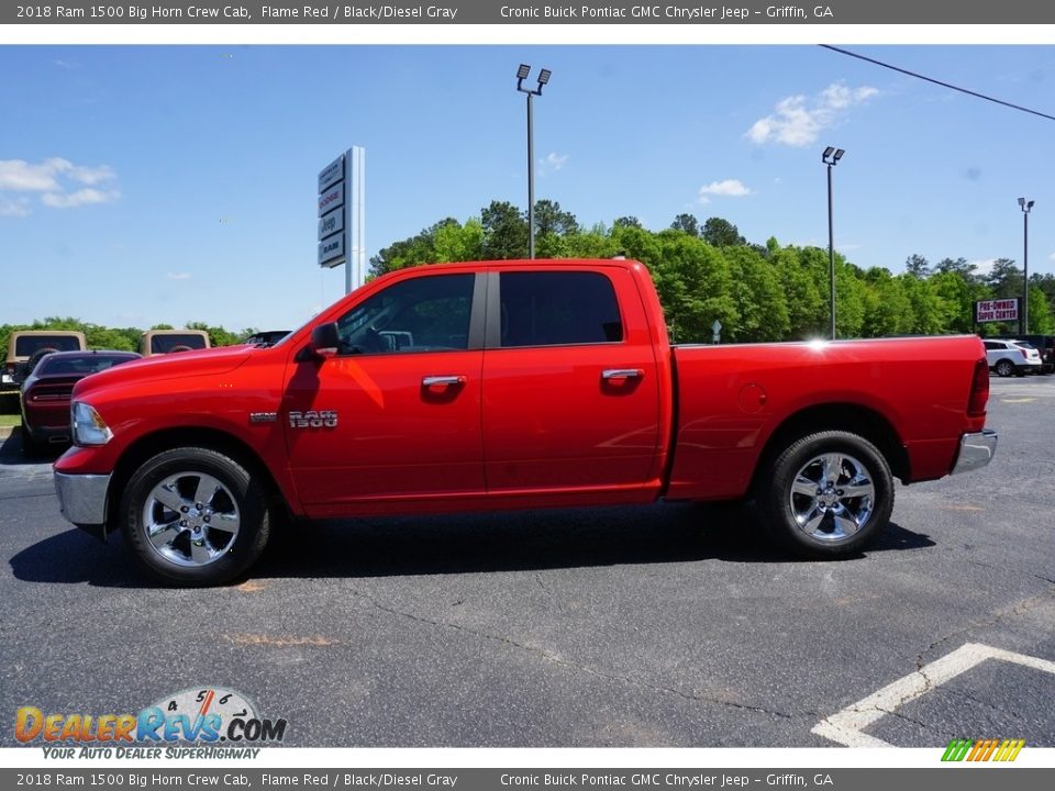 2018 Ram 1500 Big Horn Crew Cab Flame Red / Black/Diesel Gray Photo #4