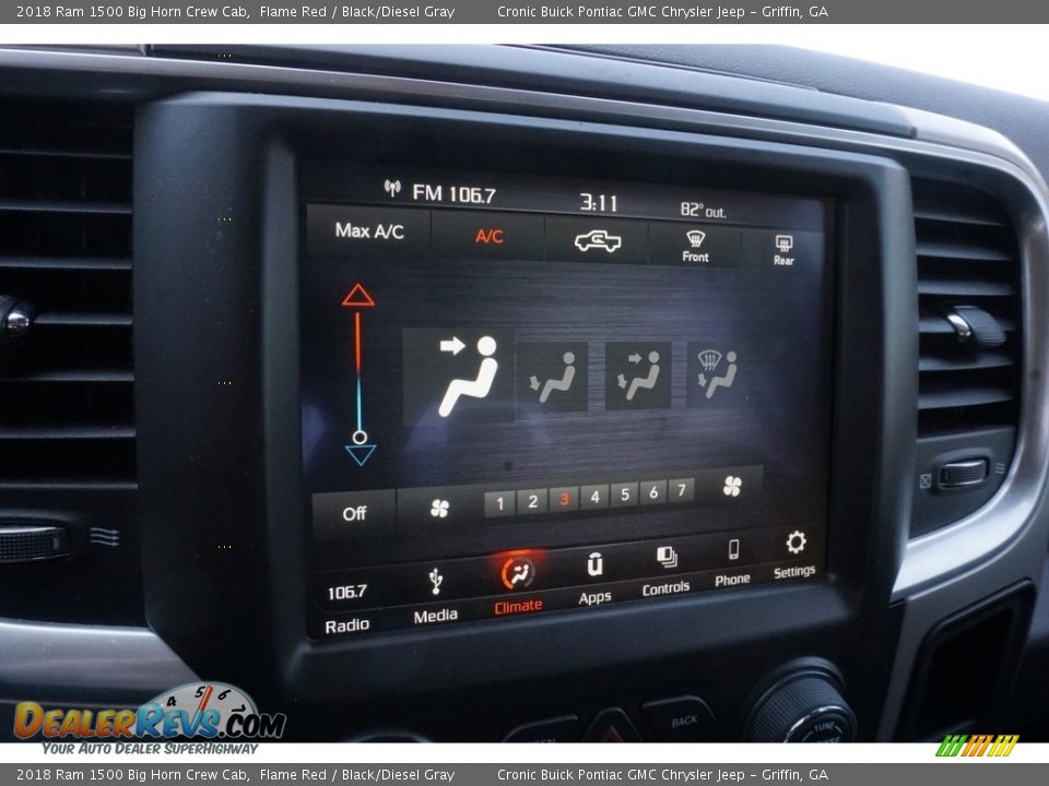 2018 Ram 1500 Big Horn Crew Cab Flame Red / Black/Diesel Gray Photo #8