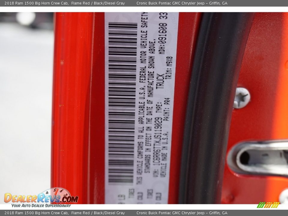 2018 Ram 1500 Big Horn Crew Cab Flame Red / Black/Diesel Gray Photo #23