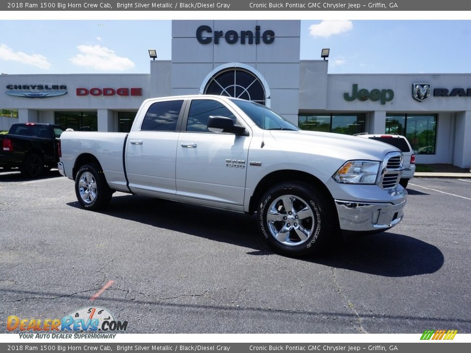 2018 Ram 1500 Big Horn Crew Cab Bright Silver Metallic / Black/Diesel Gray Photo #1