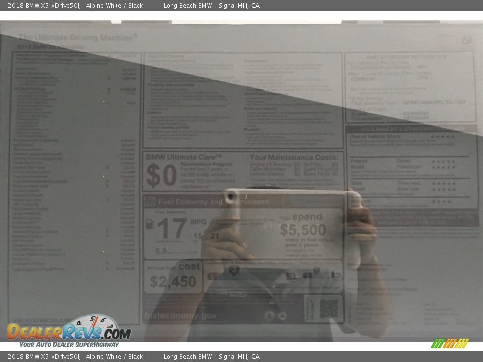 2018 BMW X5 xDrive50i Alpine White / Black Photo #10