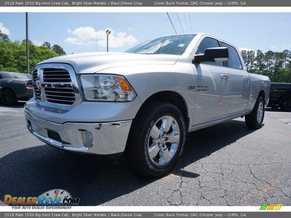 2018 Ram 1500 Big Horn Crew Cab Bright Silver Metallic / Black/Diesel Gray Photo #3