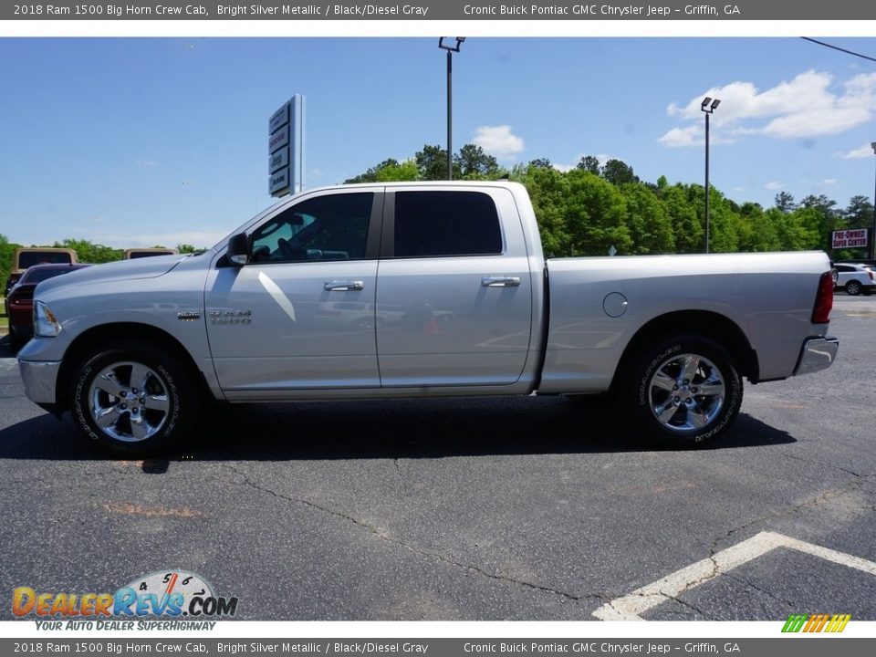 2018 Ram 1500 Big Horn Crew Cab Bright Silver Metallic / Black/Diesel Gray Photo #4