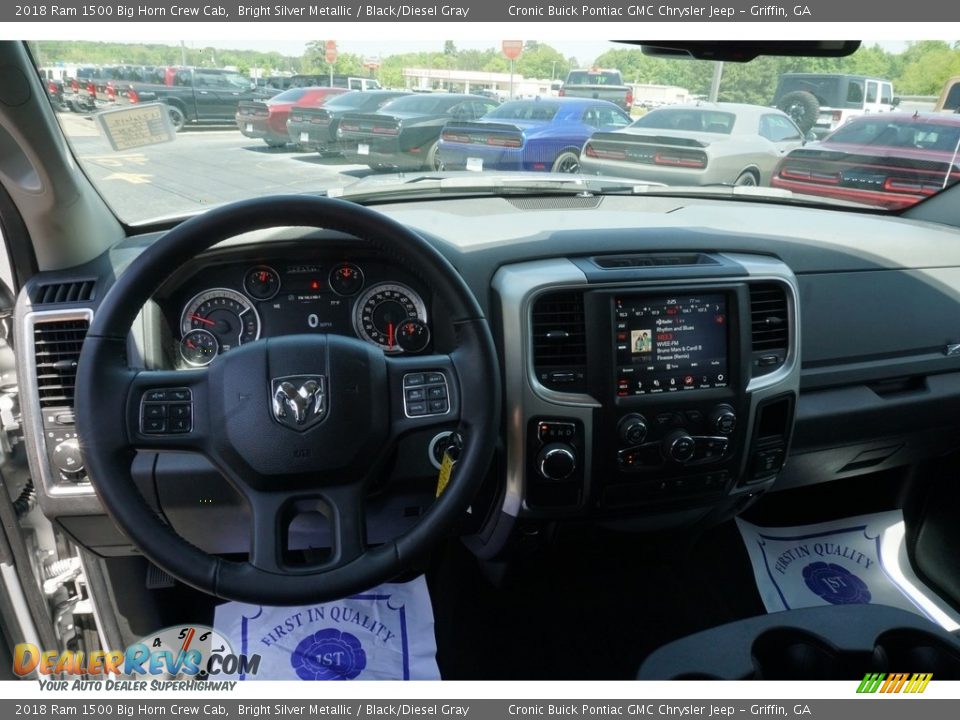 2018 Ram 1500 Big Horn Crew Cab Bright Silver Metallic / Black/Diesel Gray Photo #6