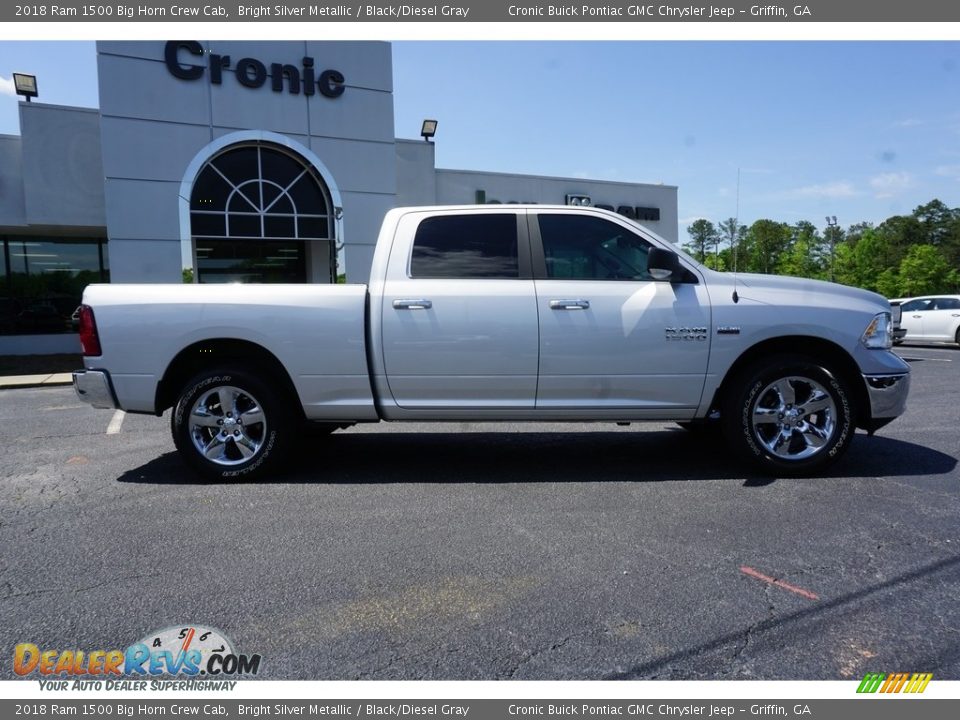 2018 Ram 1500 Big Horn Crew Cab Bright Silver Metallic / Black/Diesel Gray Photo #14