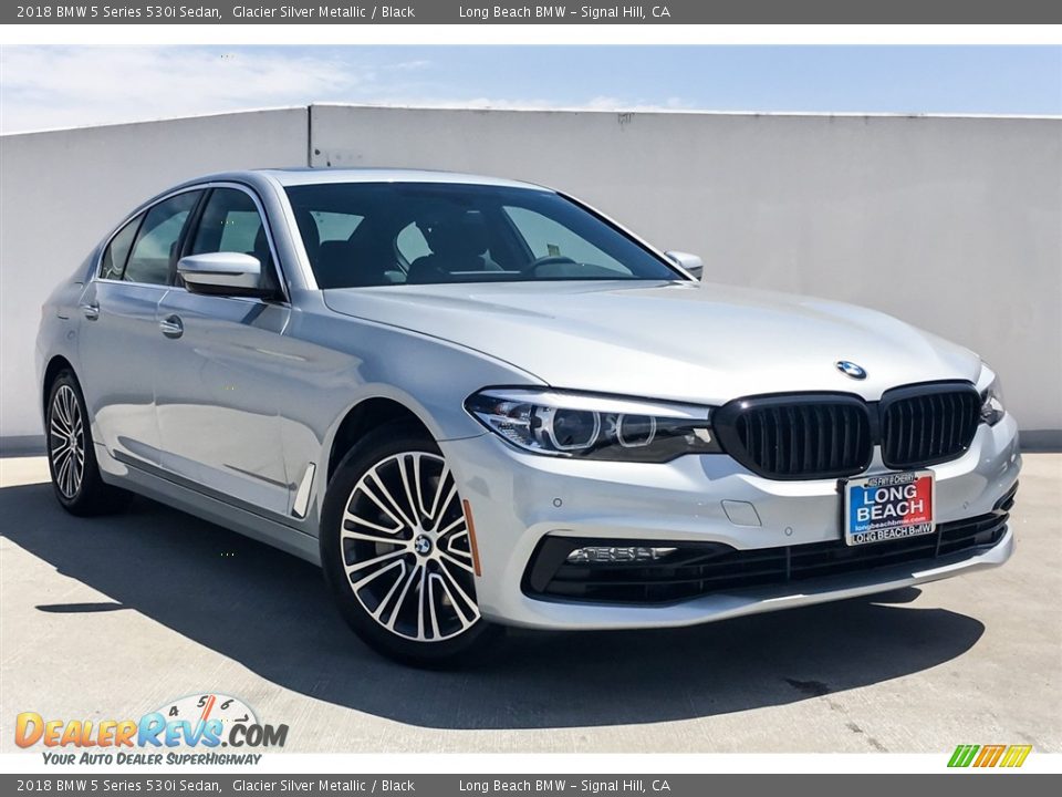 2018 BMW 5 Series 530i Sedan Glacier Silver Metallic / Black Photo #12