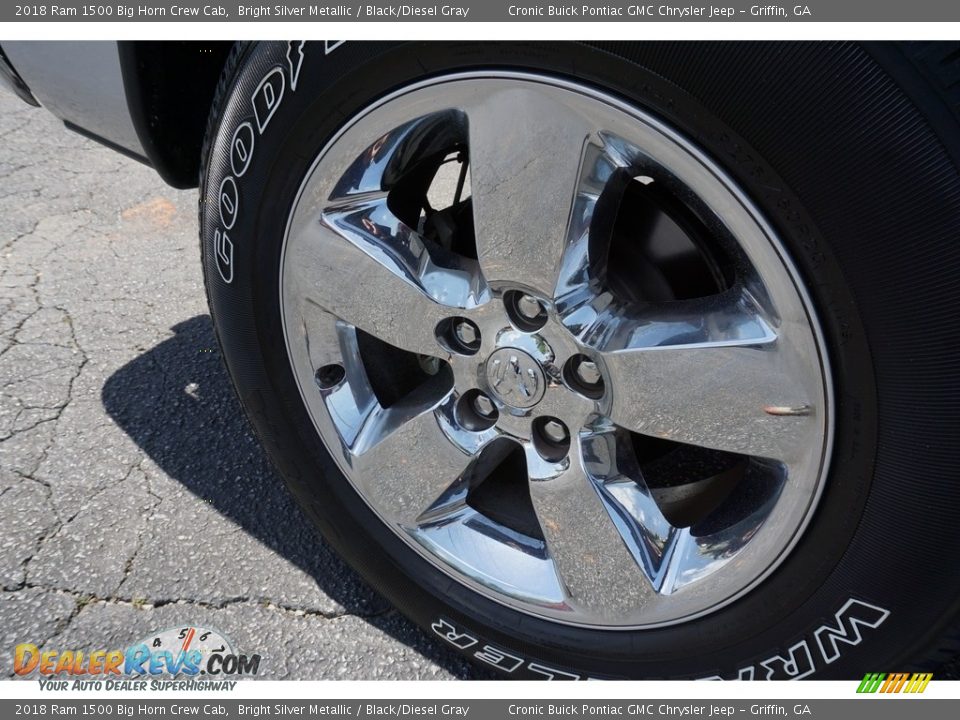 2018 Ram 1500 Big Horn Crew Cab Bright Silver Metallic / Black/Diesel Gray Photo #18