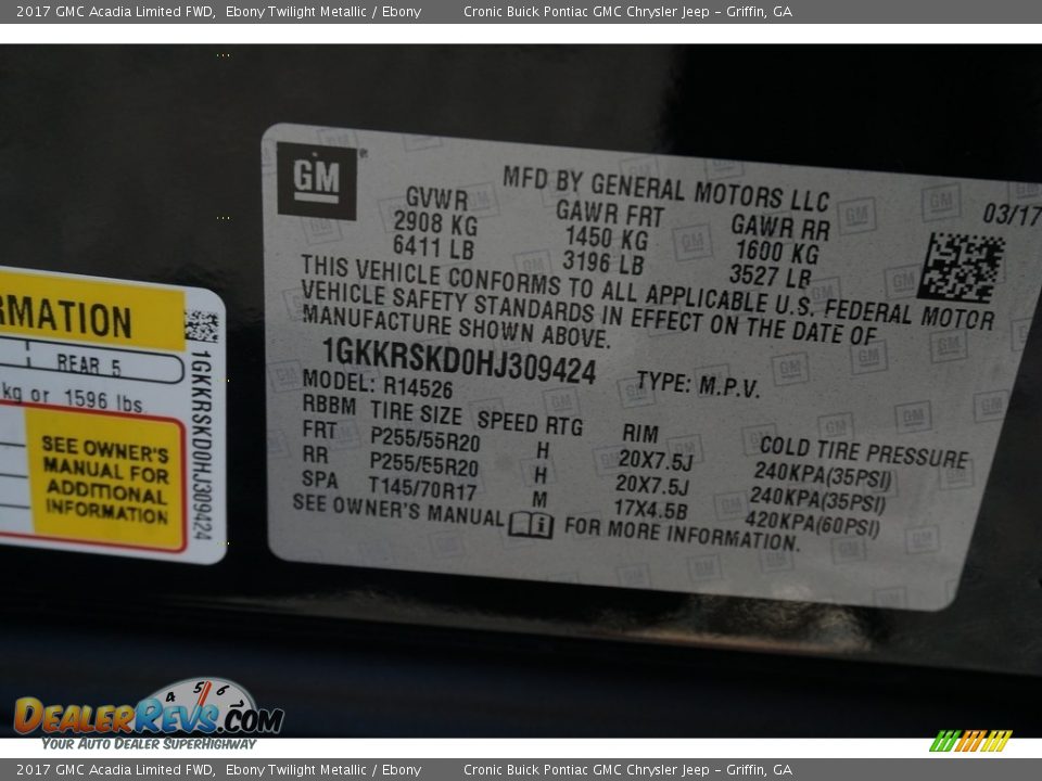 2017 GMC Acadia Limited FWD Ebony Twilight Metallic / Ebony Photo #21