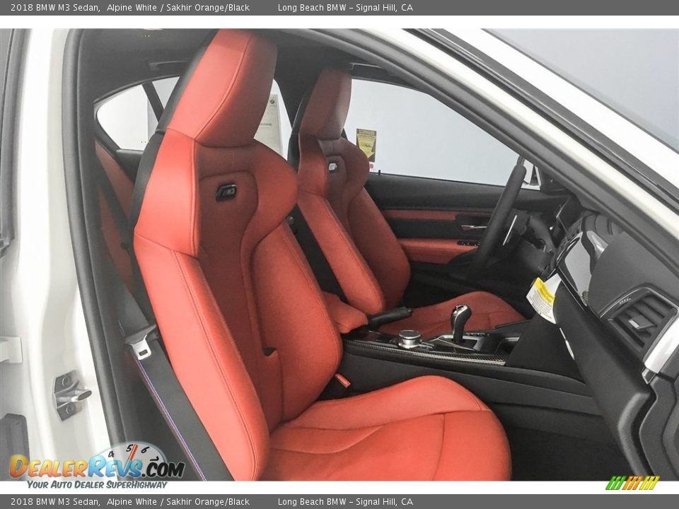 2018 BMW M3 Sedan Alpine White / Sakhir Orange/Black Photo #2