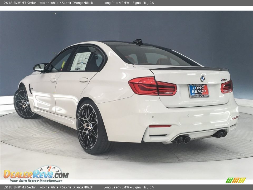 2018 BMW M3 Sedan Alpine White / Sakhir Orange/Black Photo #3
