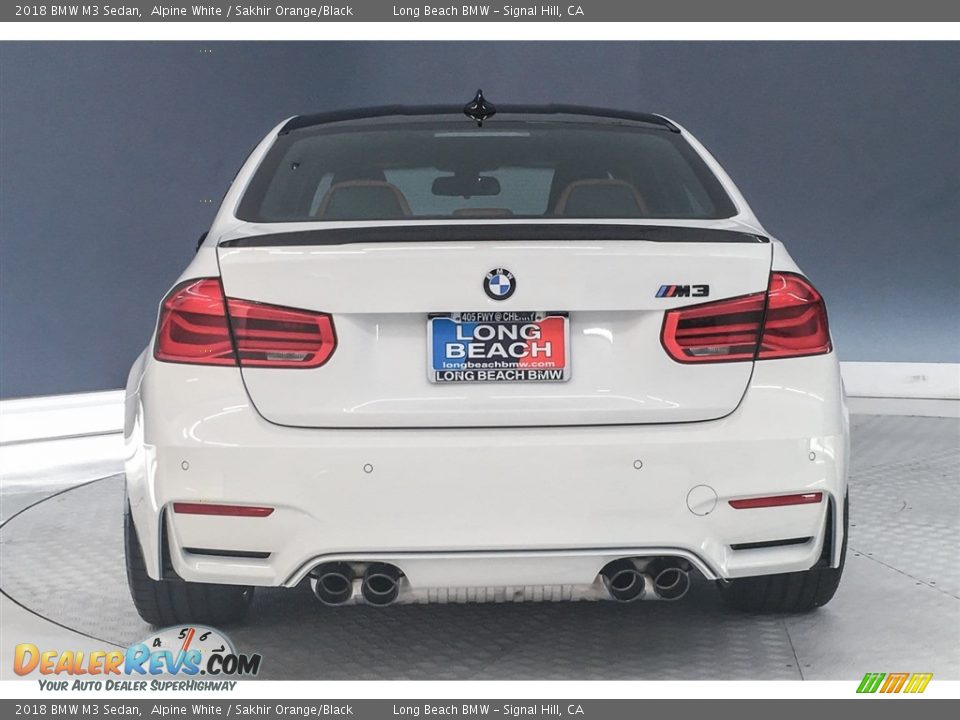 2018 BMW M3 Sedan Alpine White / Sakhir Orange/Black Photo #4