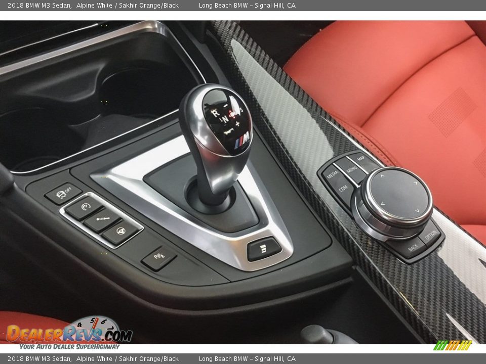 2018 BMW M3 Sedan Alpine White / Sakhir Orange/Black Photo #7