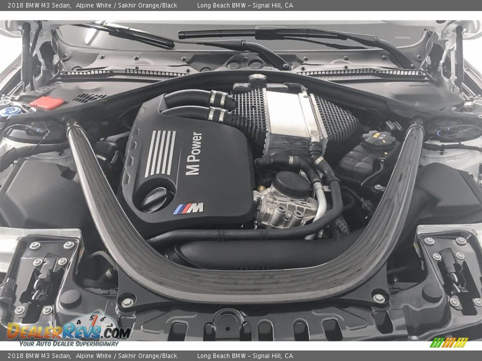 2018 BMW M3 Sedan Alpine White / Sakhir Orange/Black Photo #8
