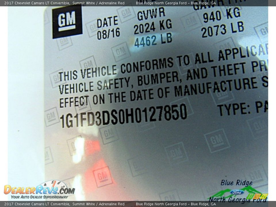 2017 Chevrolet Camaro LT Convertible Summit White / Adrenaline Red Photo #27