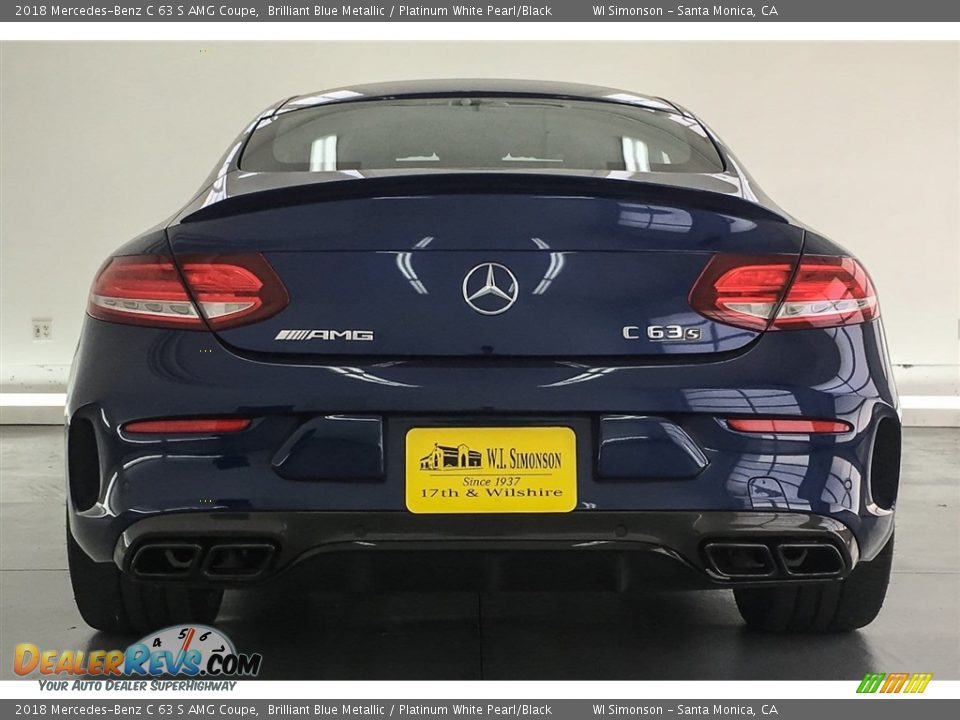 2018 Mercedes-Benz C 63 S AMG Coupe Brilliant Blue Metallic / Platinum White Pearl/Black Photo #3