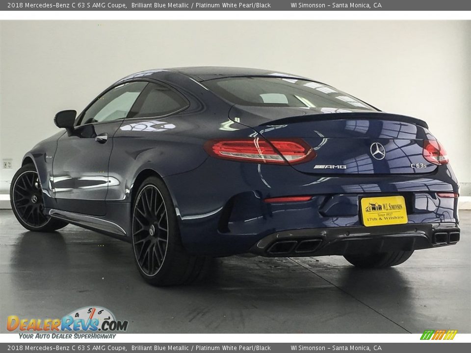 2018 Mercedes-Benz C 63 S AMG Coupe Brilliant Blue Metallic / Platinum White Pearl/Black Photo #10