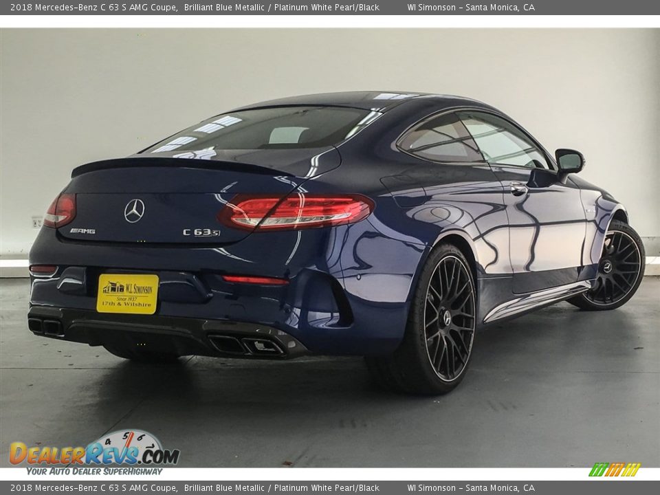 2018 Mercedes-Benz C 63 S AMG Coupe Brilliant Blue Metallic / Platinum White Pearl/Black Photo #17
