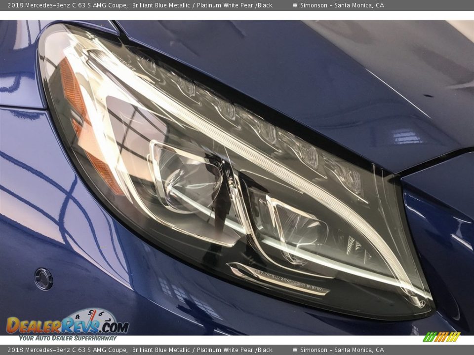 2018 Mercedes-Benz C 63 S AMG Coupe Brilliant Blue Metallic / Platinum White Pearl/Black Photo #33