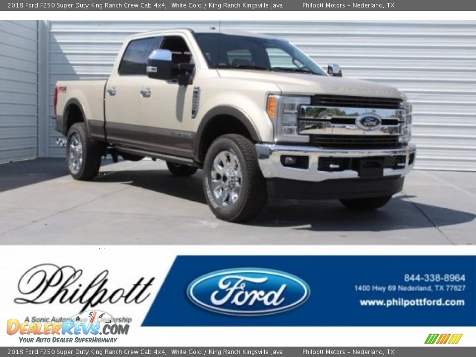 2018 Ford F250 Super Duty King Ranch Crew Cab 4x4 White Gold / King Ranch Kingsville Java Photo #1