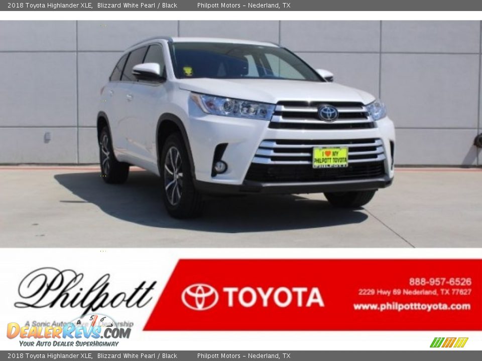 2018 Toyota Highlander XLE Blizzard White Pearl / Black Photo #1