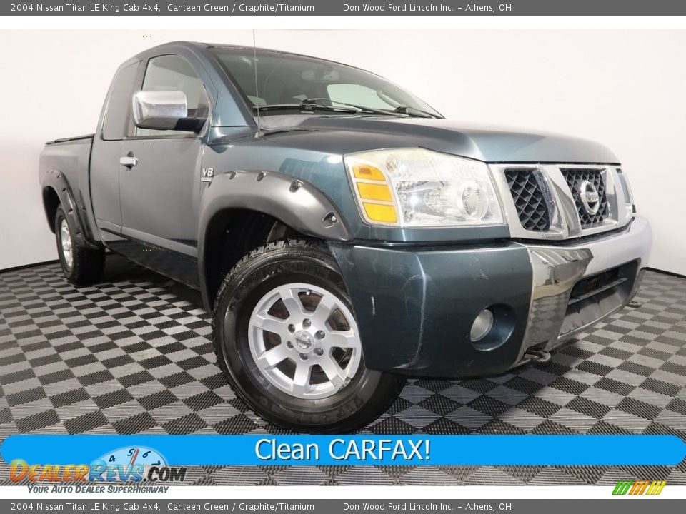 2004 Nissan Titan LE King Cab 4x4 Canteen Green / Graphite/Titanium Photo #1
