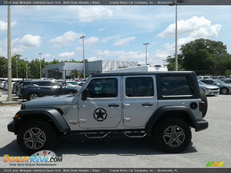 2018 Jeep Wrangler Unlimited Sport 4x4 Billet Silver Metallic / Black Photo #2