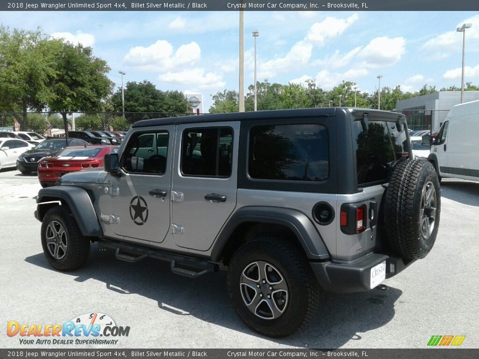 2018 Jeep Wrangler Unlimited Sport 4x4 Billet Silver Metallic / Black Photo #3