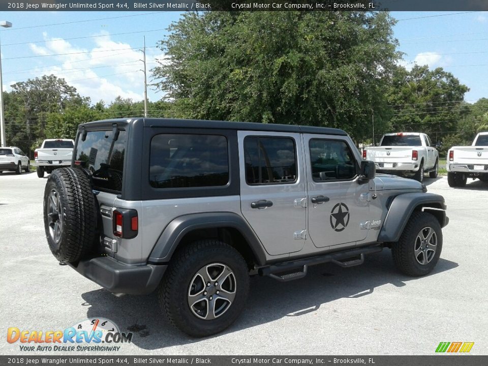 2018 Jeep Wrangler Unlimited Sport 4x4 Billet Silver Metallic / Black Photo #5