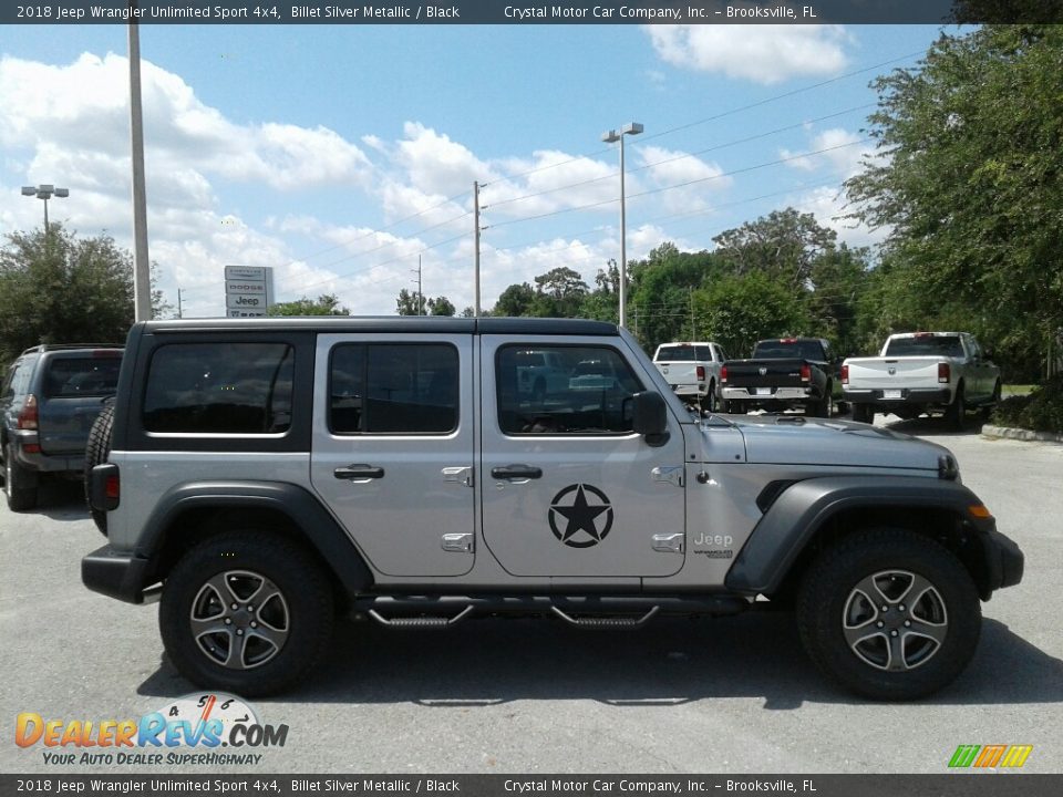 2018 Jeep Wrangler Unlimited Sport 4x4 Billet Silver Metallic / Black Photo #6